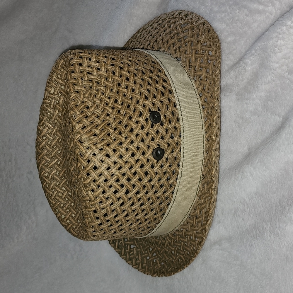 AUGUSTO DI ZOLA- Straw Hat/Fedora,Tan-EUC! - Picture 12 of 15